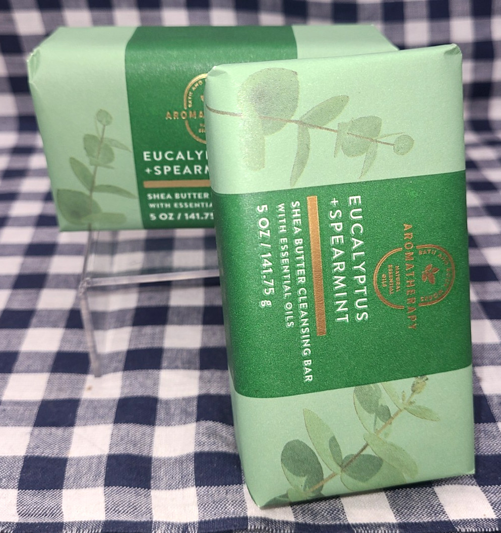 2-Pack NEW Eucalyptus + Spearmint AROMATHERAPY Cleansing Bar Bath & Body Works