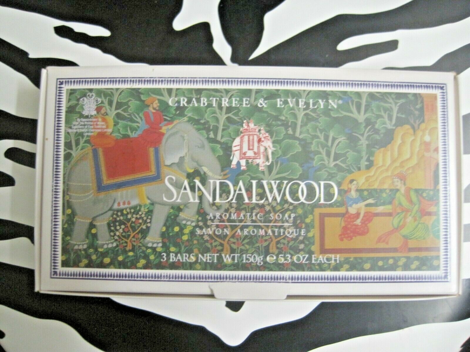 Crabtree & Evelyn Sandalwood Aromatic Soap Set of Three (3) New in Box Vintage