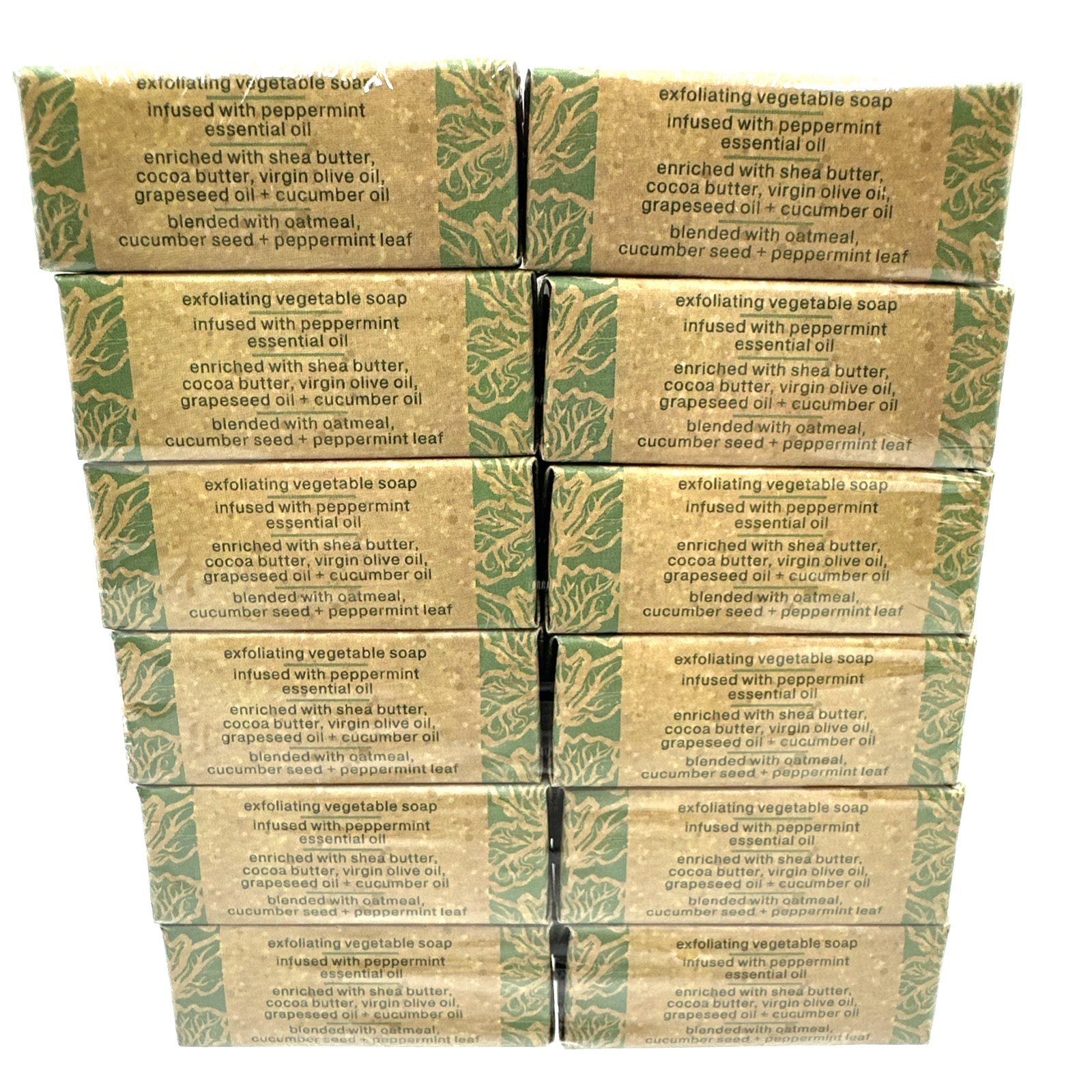 Greenwich Bay Cucumber + Mint Exfoliating Soap Lot Of 12 Bars/2.0 oz Each