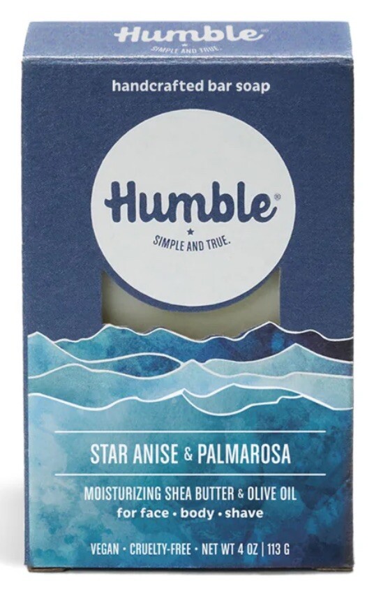 HUMBLE~STAR ANISE & PALMAROSA~MOISTURIZING SHEA BUTTER & OLIVE OIL~SOAP BAR 4OZ.
