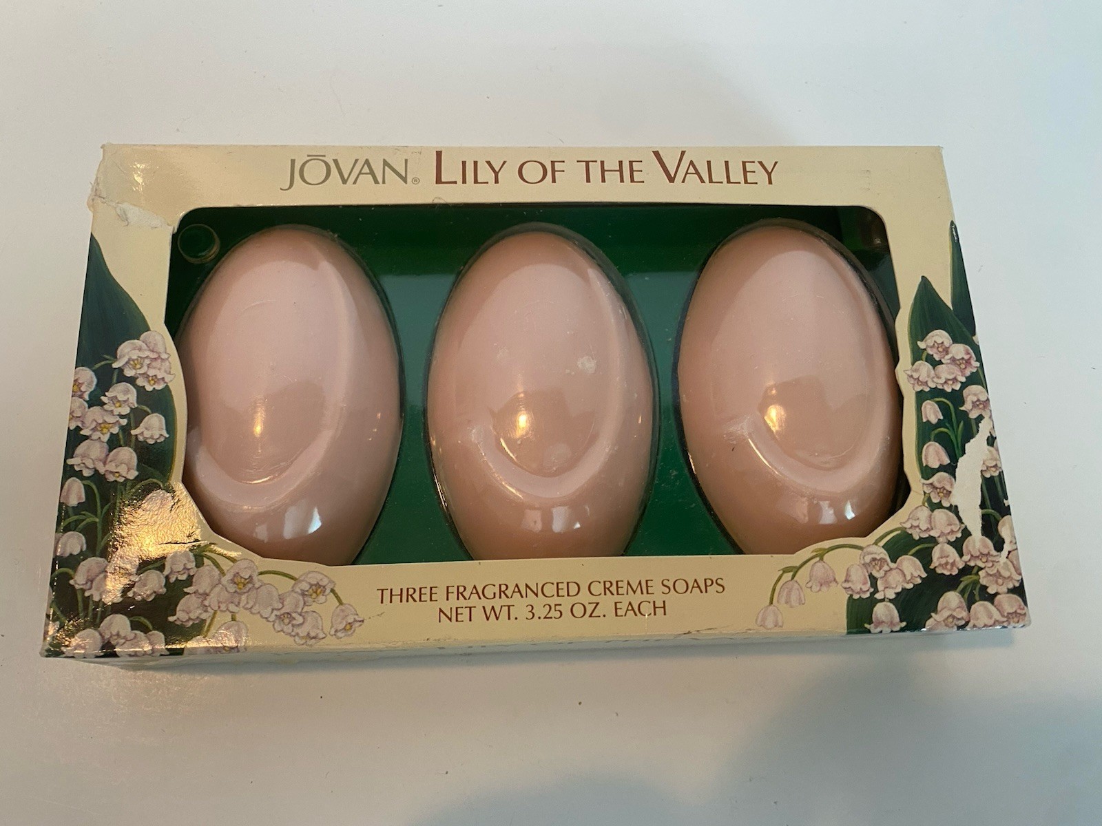 Jovan Lily Of The Valley Vintage Set of 3 Creme Soaps 3.25 oz. each