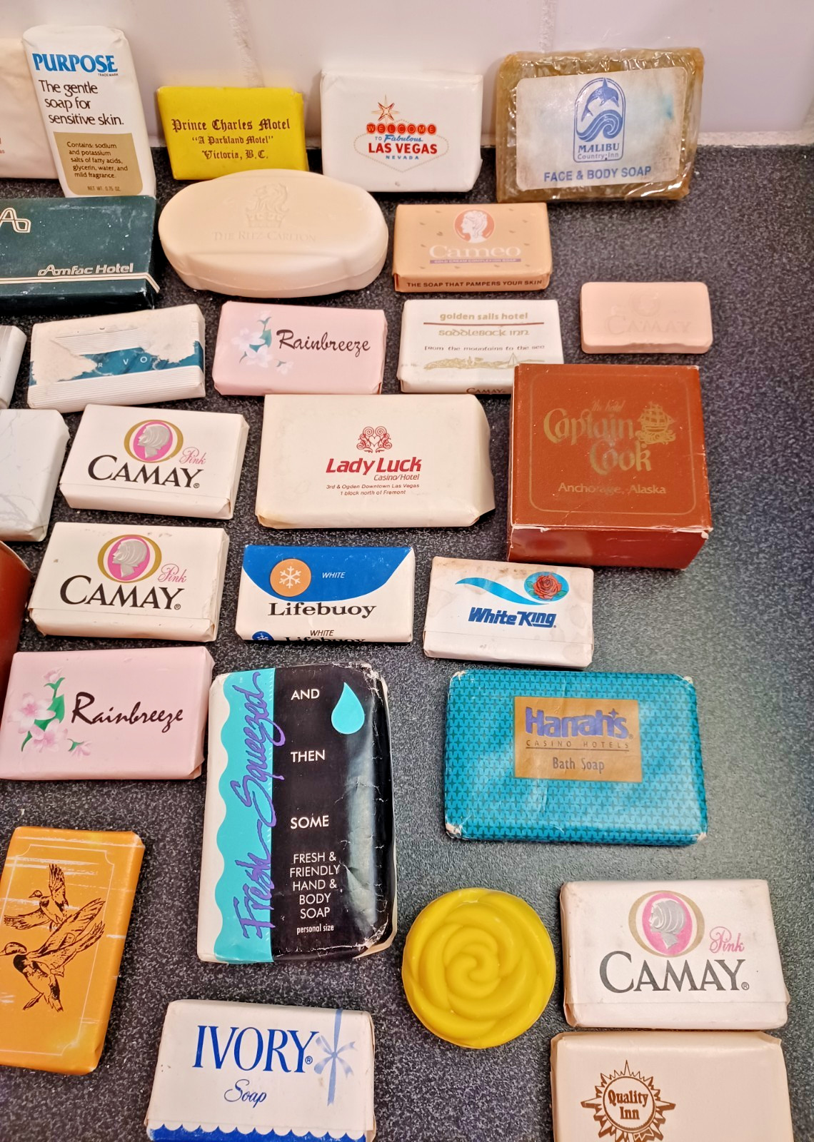Vtg Hotel Casino+ Soap Lot Of 75 Unused Travel Size Body & Face Soap MCM graphic