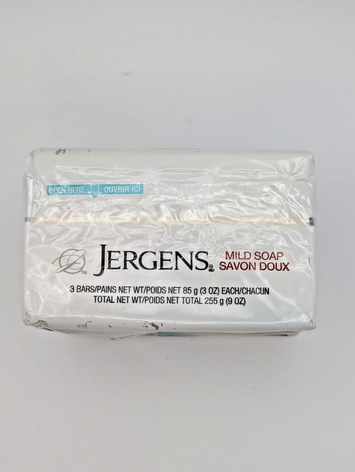 Jergens Mild Soap Pure & Natural 3 Pack 3oz Bars 9oz Total NEW *Fast Shipping*