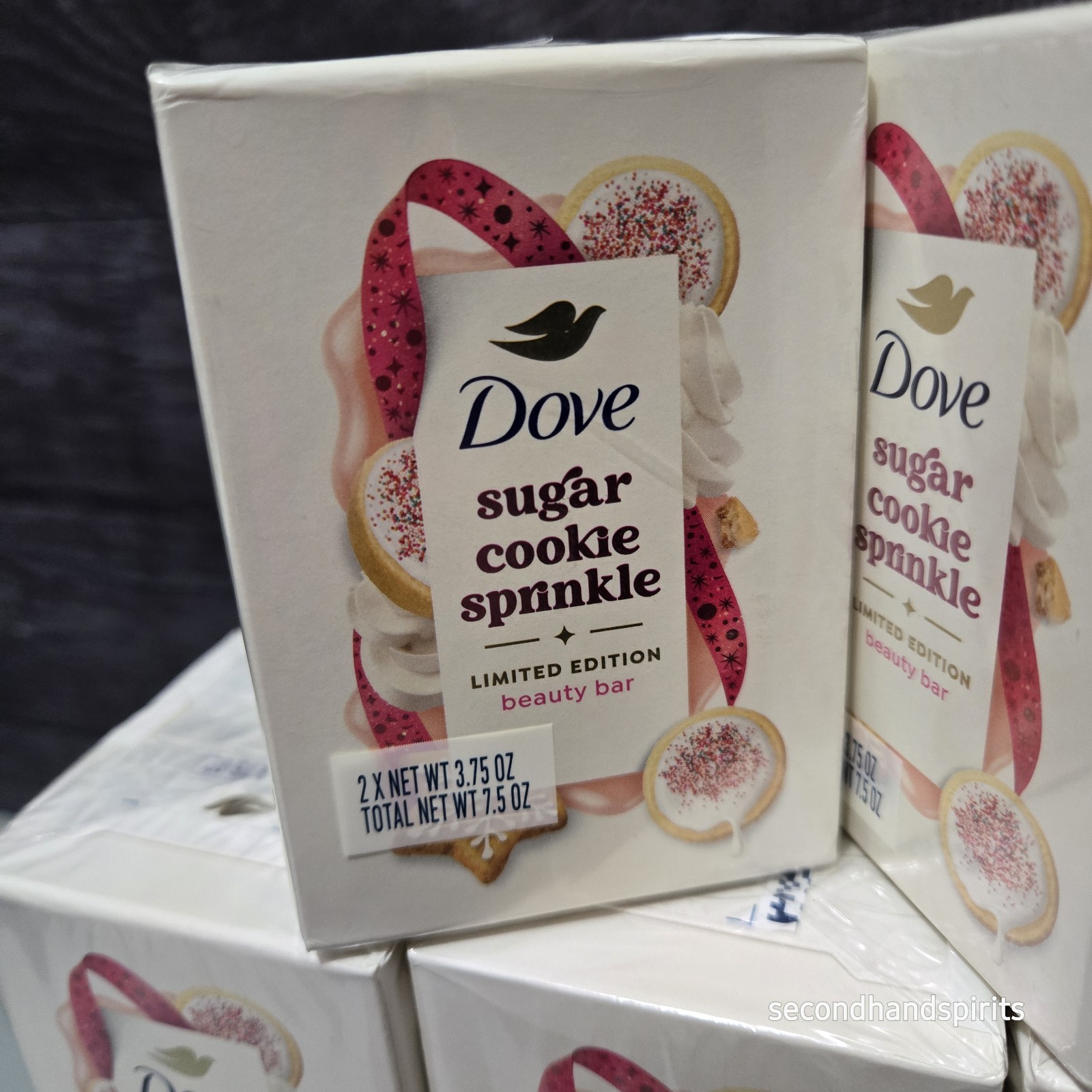 5 DOVE 2-Bar Soap Holiday Sugar Cookie Sprinkle packages (Total 10 bars)