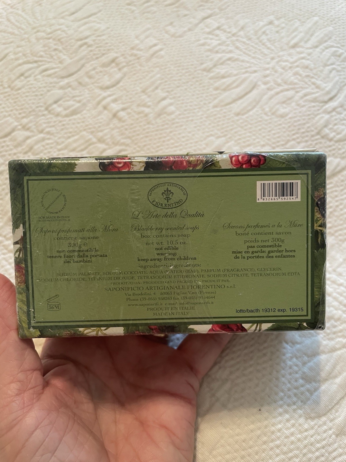 Saponificio Artigianale Fiorentino BlackBerry ScentSoap Tuscany Italy 10.5 Oz