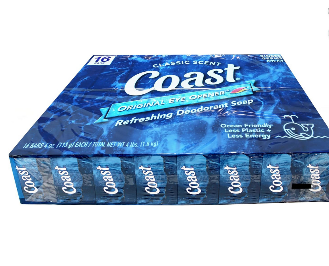 Coast® Classic Original Scent Refreshing Deodorant Soap 16 Bar 4oz Antibacterial