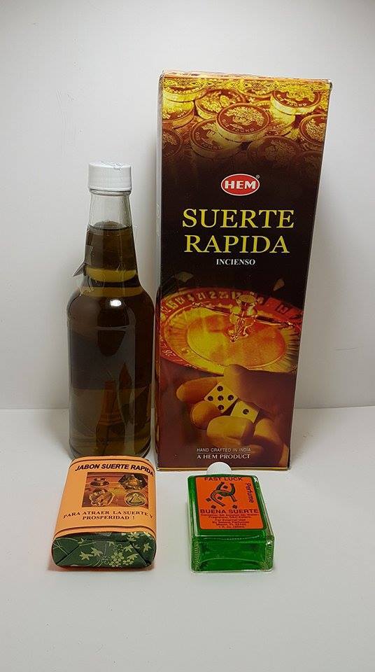 BAÑO SUERTE RAPIDA DESPOJO KIT COMPLETO JABON INCIENSO PERFUME AMULETO ORACION