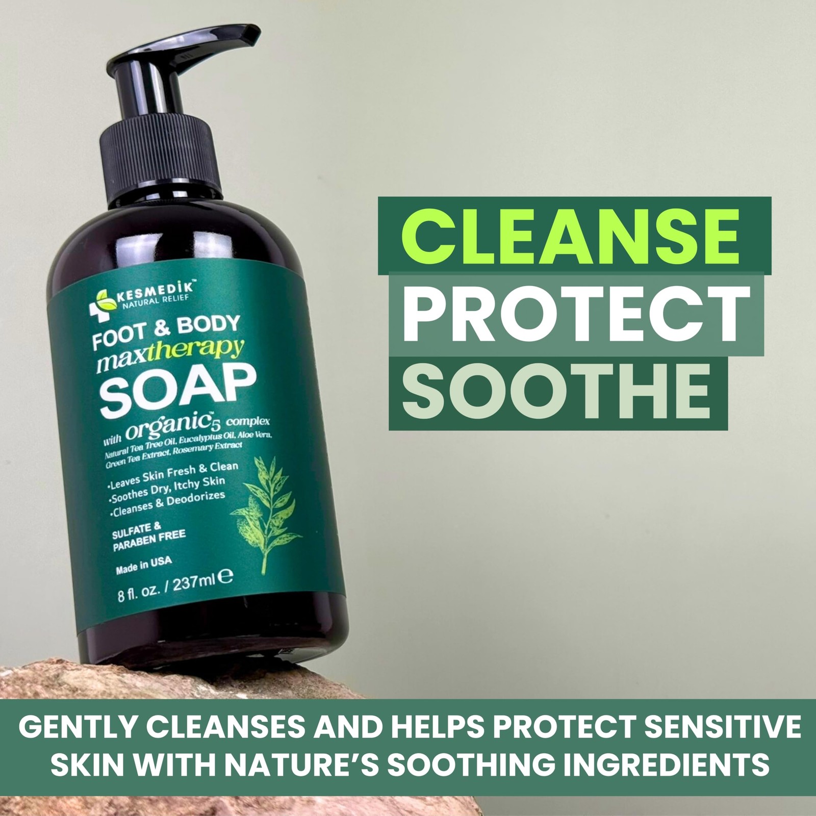Tea Tree Oil Body Wash Soap with Peppermint for Feet & Body, Deep Cleansing, …