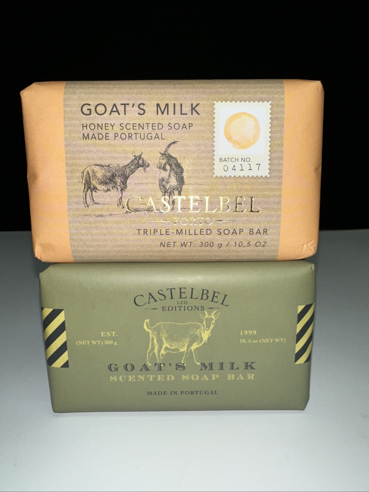 2 PACK-Castelbel Porto Goat’s Milk Scented Soap Bars Honey Scented 10.5 oz 300g