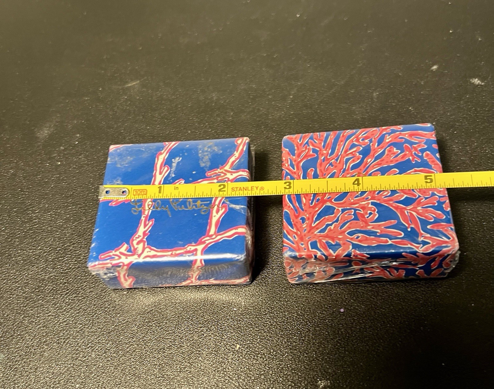 NEW Lilly Pulitzer 2000s 2pc Coral Blue Scented Bath Soap Bars, 2.5×1” FREE SHIP