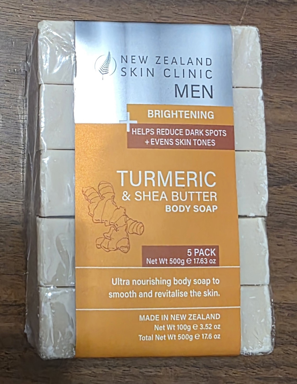 New Zealand Skin Clinic Mens Turmeric Shea Butter Body Soap * 5 Pack*
