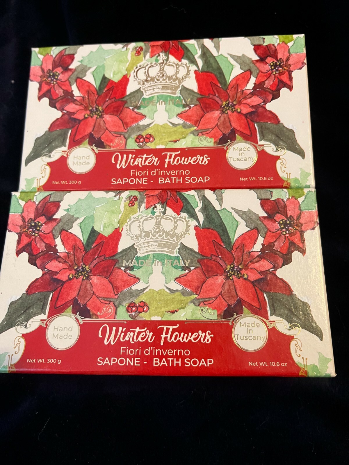 SAPONERIE MARIO FISSI WINTER FLOWERS (2 PIECES)10.6 OZ EACH MADE IN TUSCANY