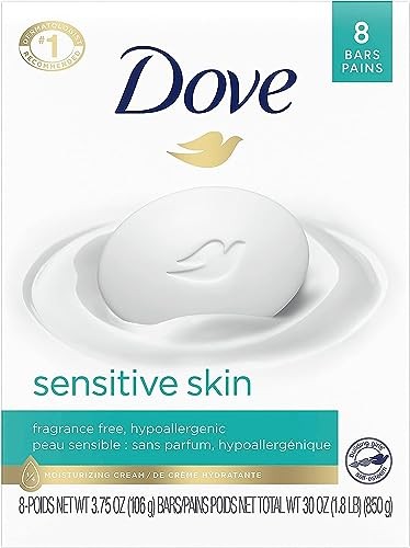 Dove Sensitive Skin Beauty Bar Unscente4oz(Pack of 8) – WHITE