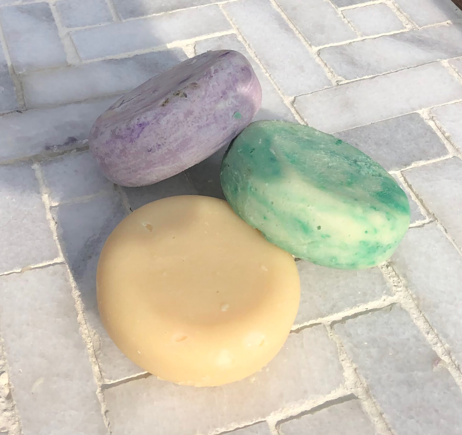 2 all natural vegan rice water shampoo bars with choice of essential water