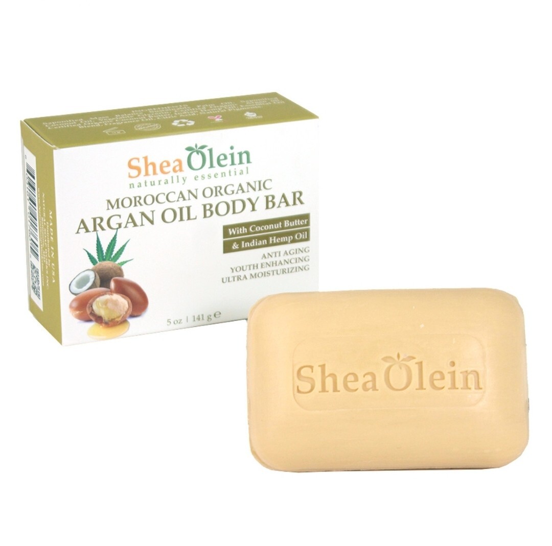 Moroccan Organic Argan Oil Shea Olein Natural Soap 5 oz Bar With Coconut Butter