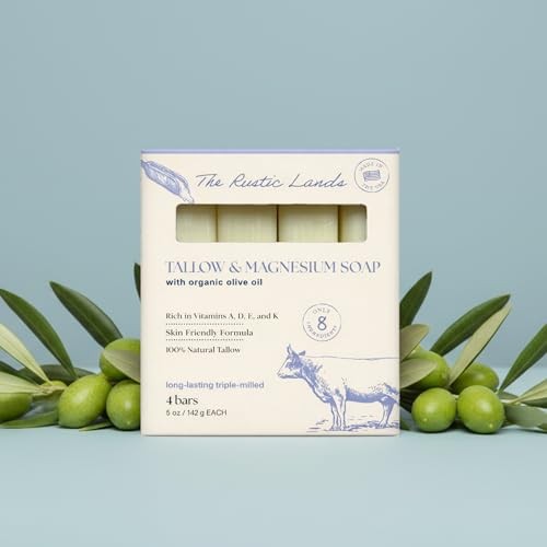 The Rustic Lands Beef Tallow Soap Bars – 4 Pack