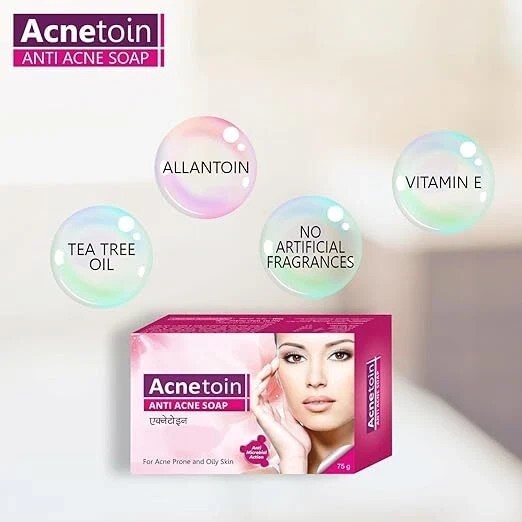 Leeford Women’s Acnetoin Anti Acne Bathing Soap Bar For Oily Skin Pack 4 x 75 gm