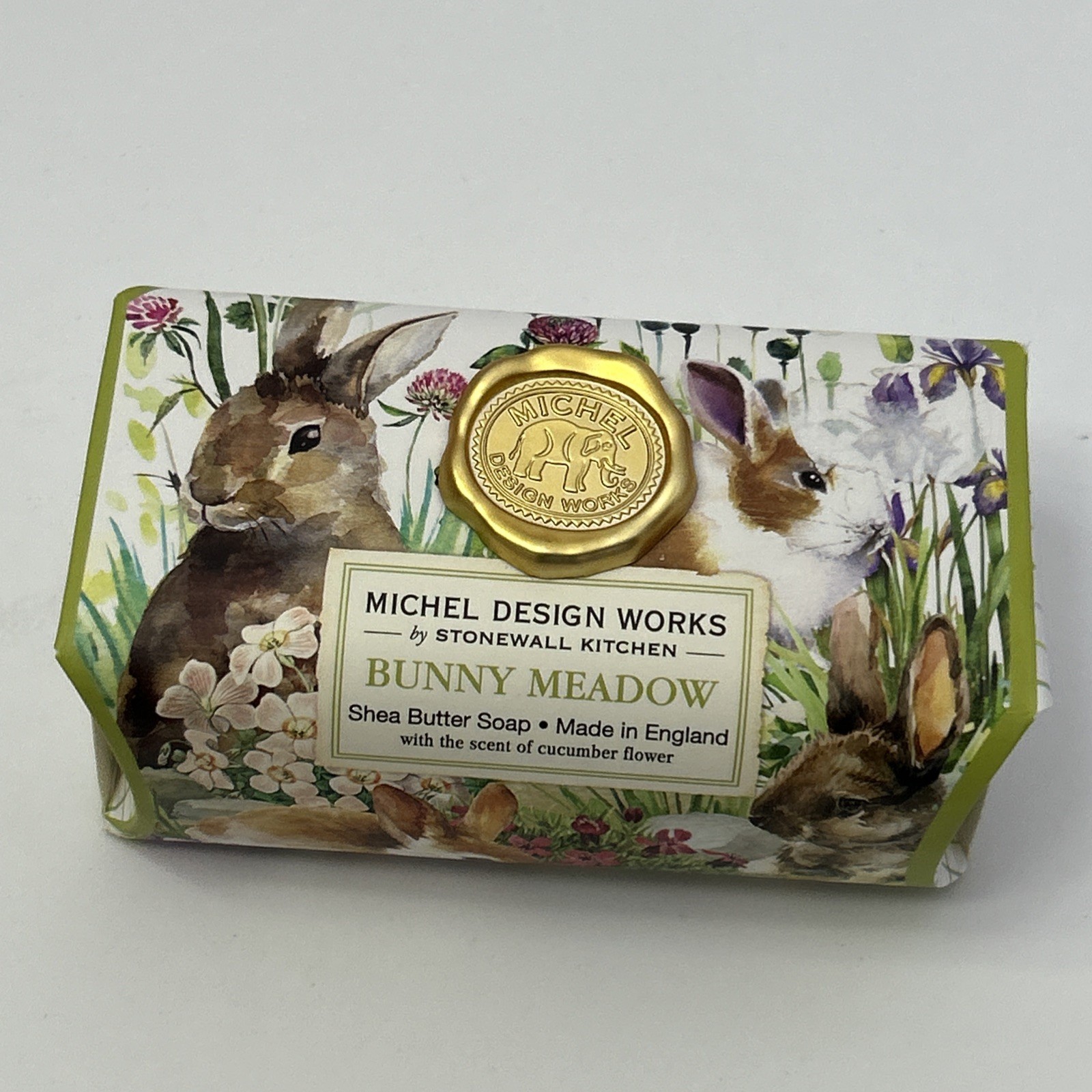 Michel Design Works Large 8.7 oz Artisanal Bar Bath Soap Bunny Meadow