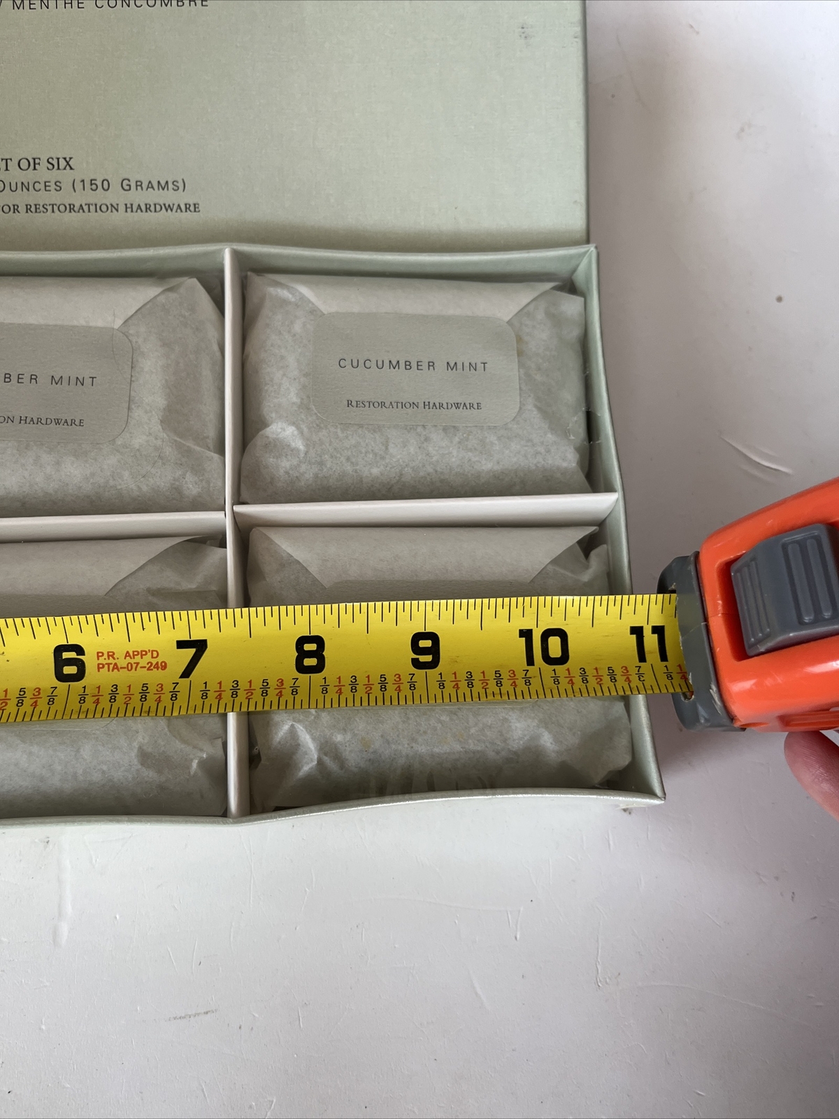 Restoration Hardware Cucumber Mint Set Bars 6x 5.3 Oz NOS