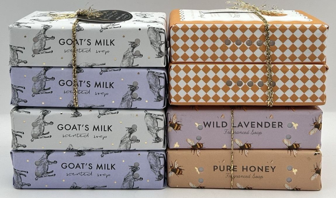 8 Pack Castelbel Bar Soap 7oz Goats Milk / Wild Lavender / Pure Honey / Scented