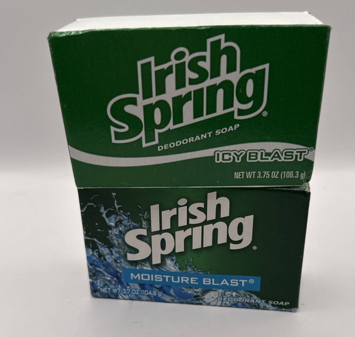 Irish Spring Moisture Blast And Icy Blast Bars 3.70 And 3.75 Oz NIB