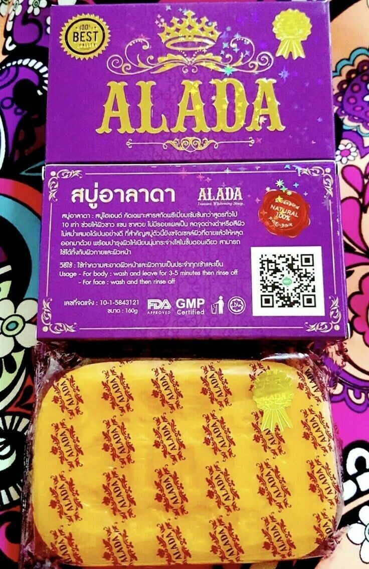 ็Hot Alada Whitening Brightening Soap Naturally Natural Extract Face & Body 160G