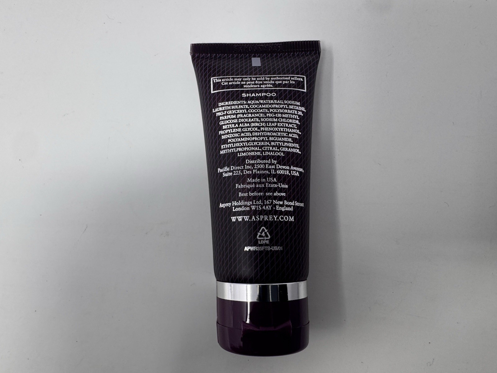 Asprey London Purple Water Toiletries Travel Size Lot of 6