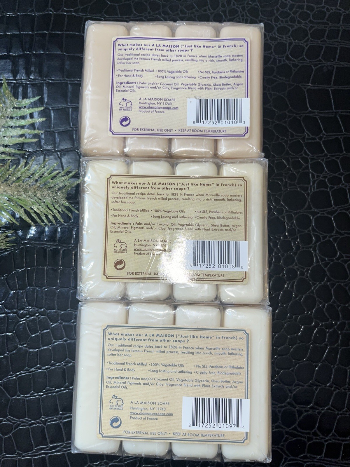 4 Packs Ala Maison Soap Bar 3.5 Oz Total 12 Bars 3 Fragrances
