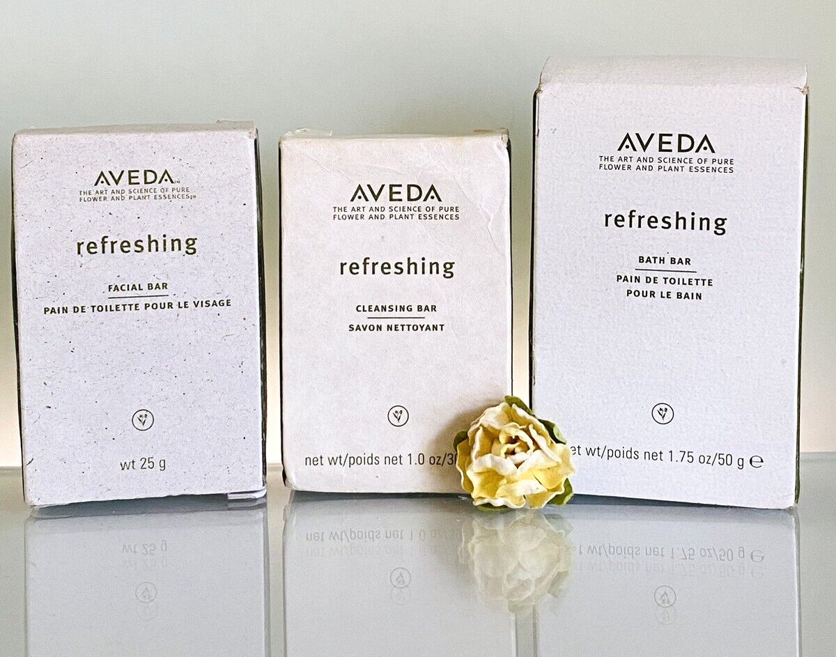 Aveda Refreshing Facial, Cleansing & Bath Bar ~ Travel Size ~ Lot of 3 ~ New!