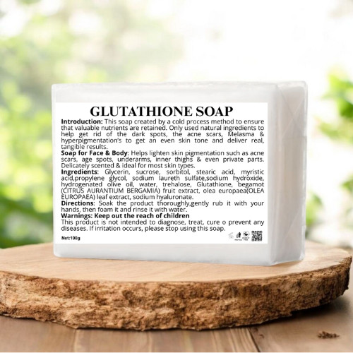 [ Pack of 5] Pure GLUTATHIONE SOAP Skin Whitening Bleaching Facial Soap Bar 100g