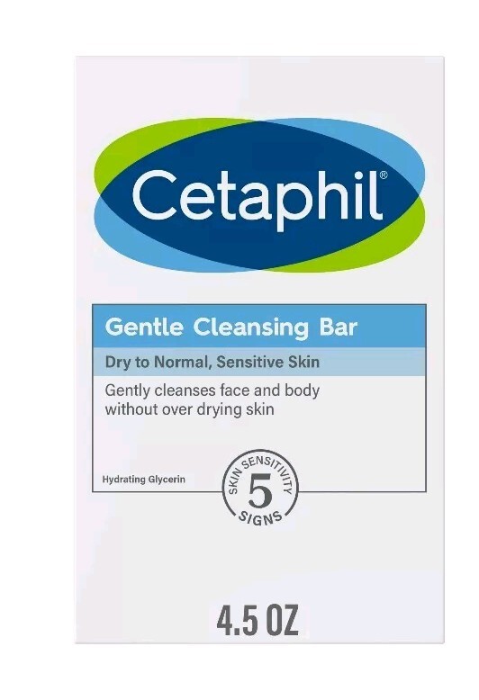 CETAPHIL Gentle Cleansing Bar for Dry Sensitive Skin 4.50 oz. NEW