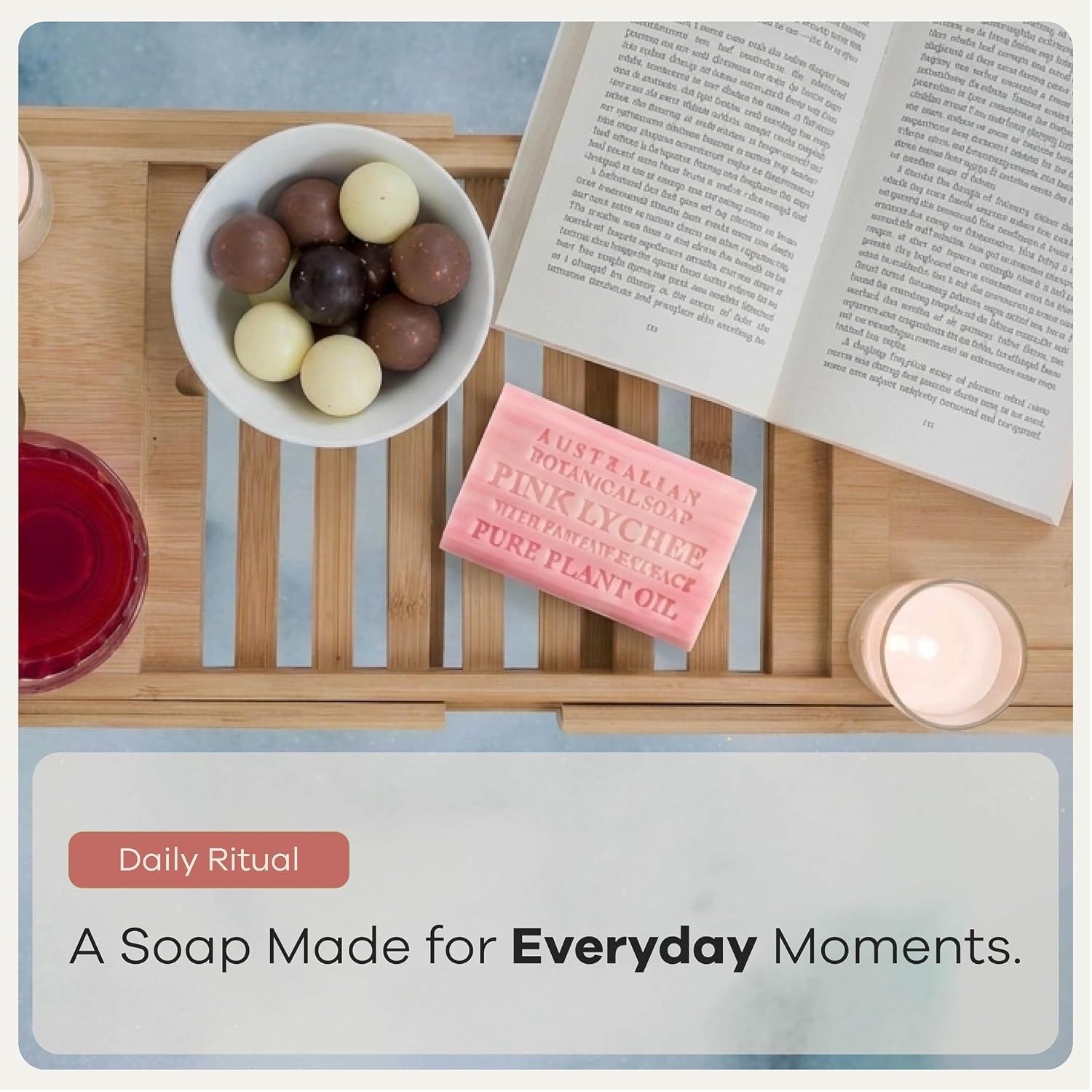 Natural Soap Bars with Pink Lychee & Shea Butter – Pack of 8