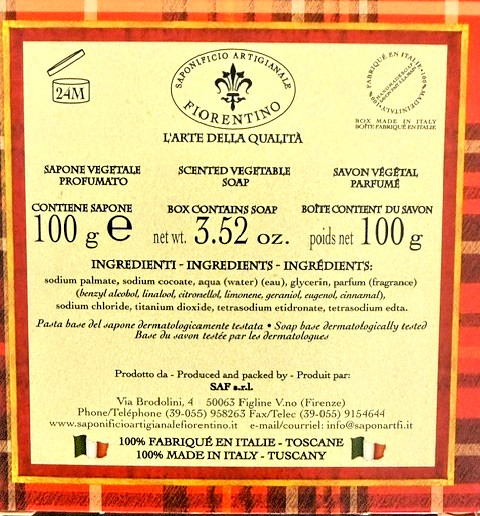 Saponificio Artigianale Fiorentino Almond Scented Soap 3.52 Oz “S” Made in Italy
