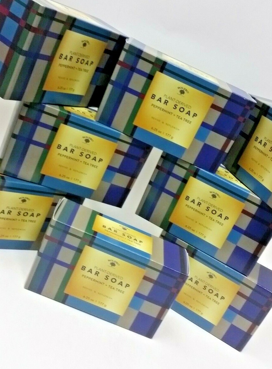 8 x Large Bolero Plant Derived PEPPERMINT + TEA TREE Bar Soap Bath 6.25oz Revive