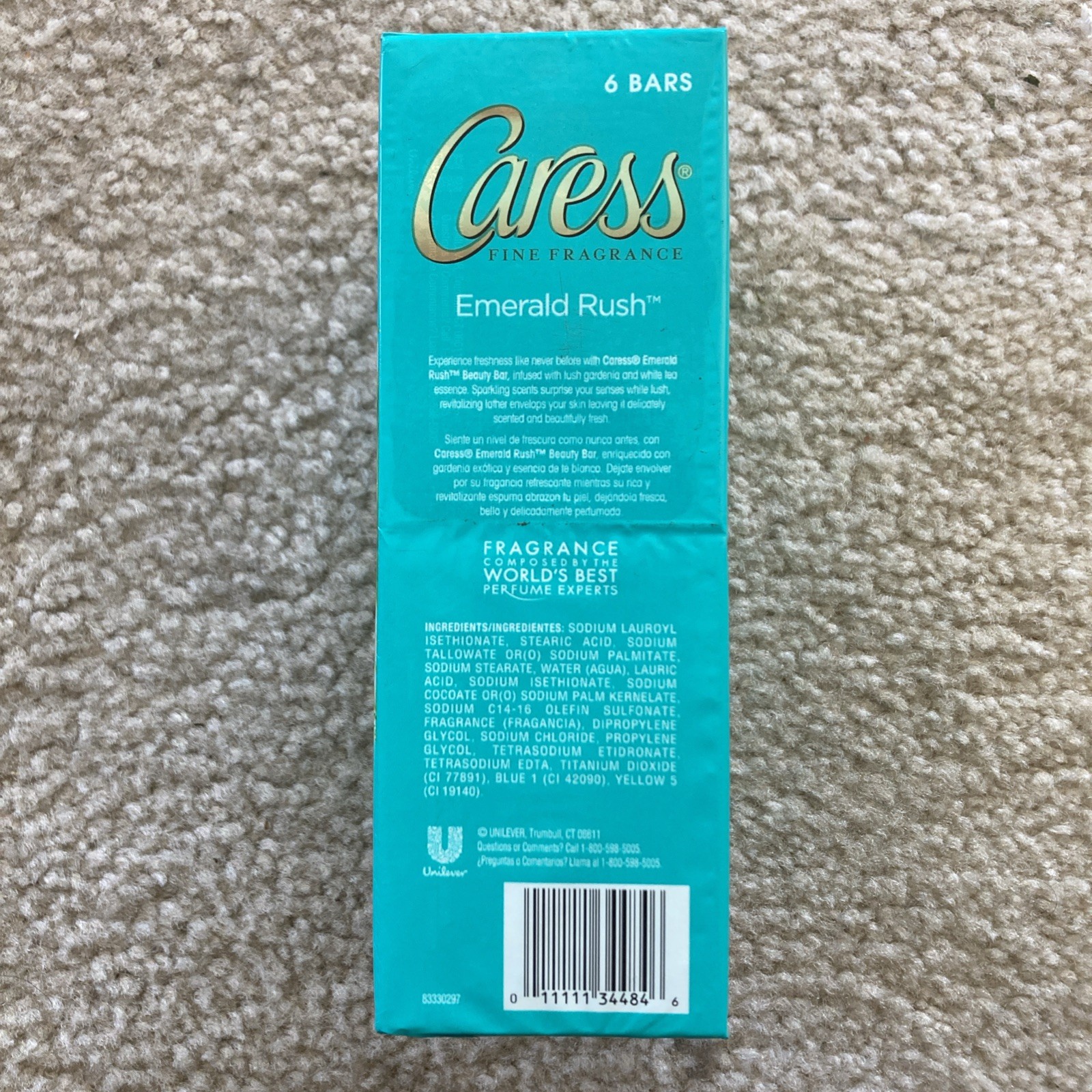 Caress Emerald Rush Lush Gardenia & White Tea Essence Scent 6 4oz Bars – NOS