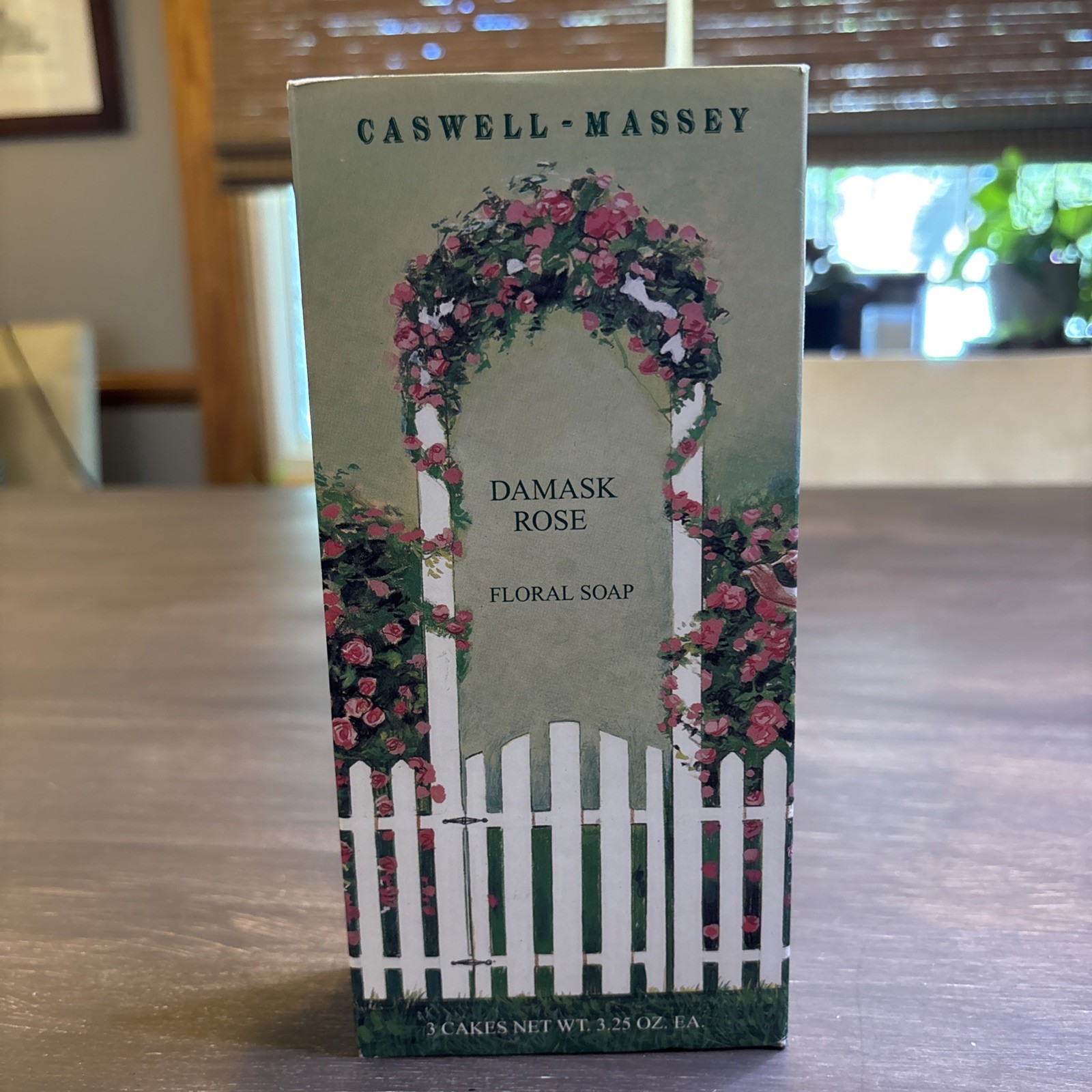 Caswell-Massey-NOS-Damask Rose bar soap-3 bars 3.25 oz ea -Made in USA