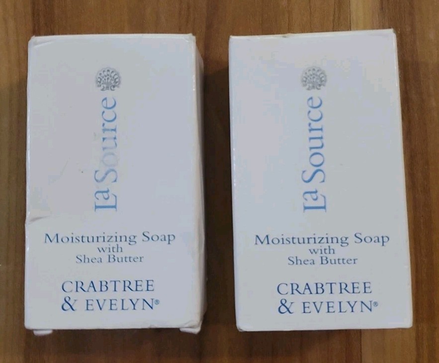 Crabtree & Evelyn LA SOURCE Moisturizing Soap Shea Butter Travel Size Lot of 2