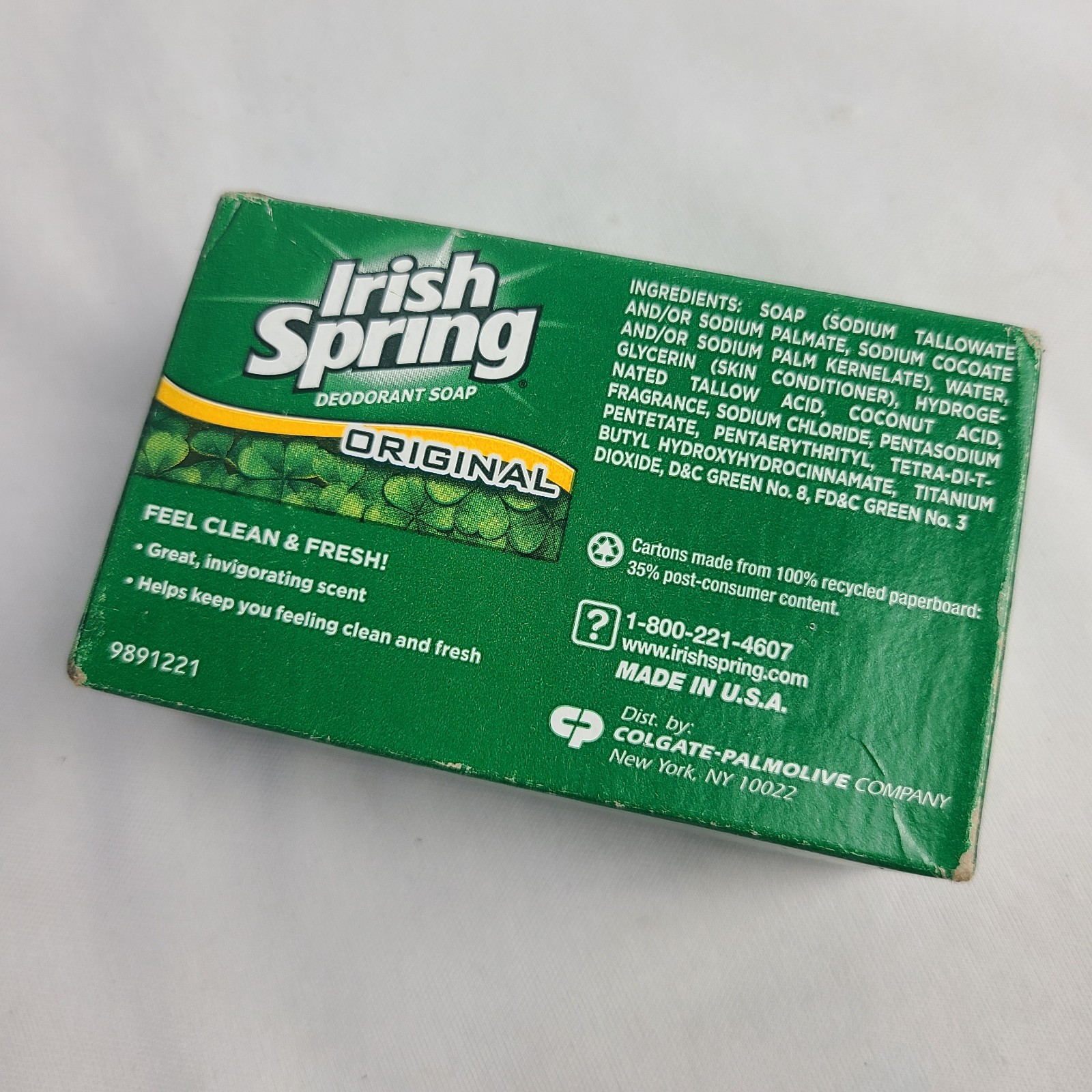 Irish Spring Original Deodorant Bar Soap, 4.0 Ounce Bath Size – Single Bar