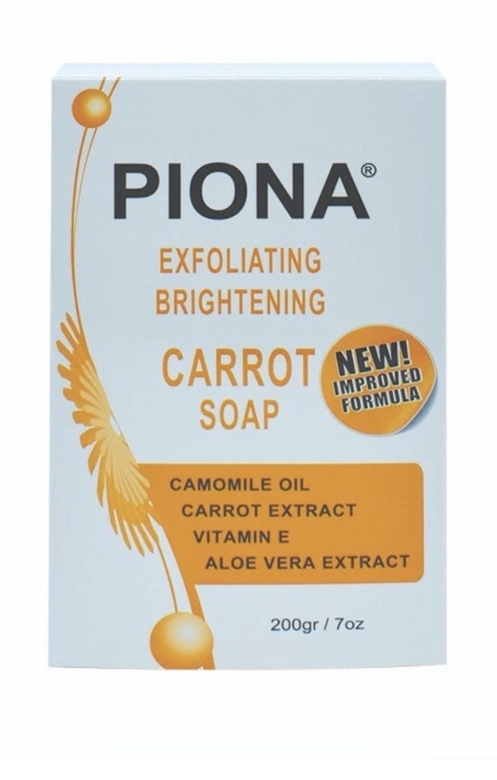 PIONA Exfoliating Brightening CARROT Soap 7 Oz.