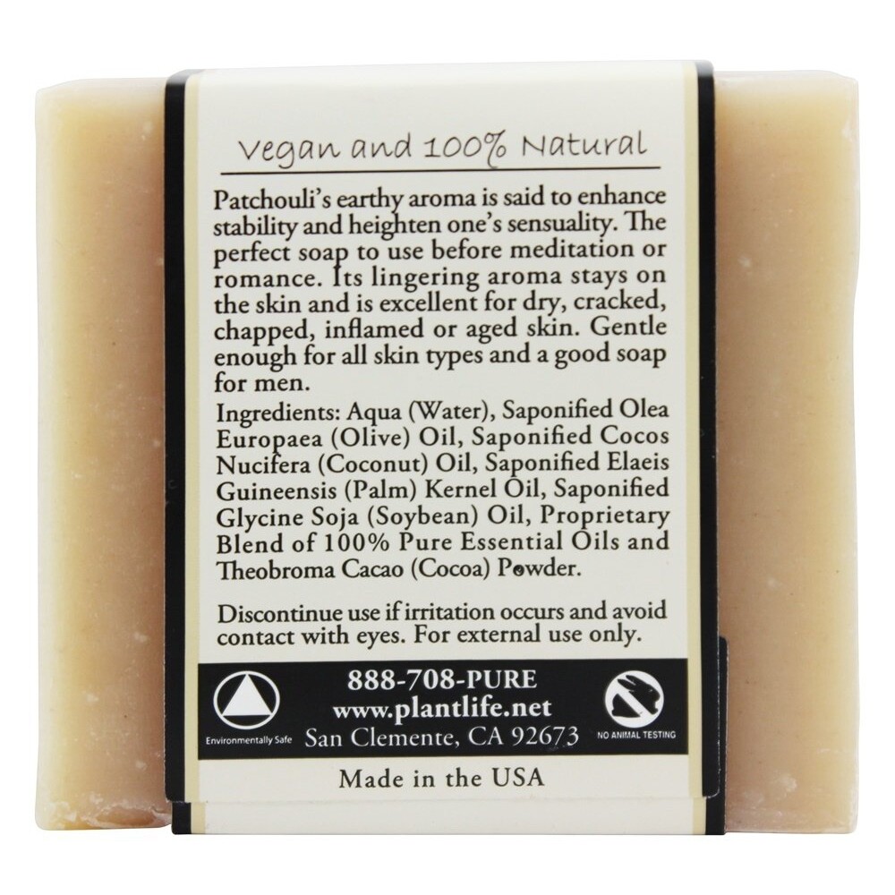 Plantlife Natural Body Care Aromatherapy Herbal Soap Patchouli, 4 Ounces