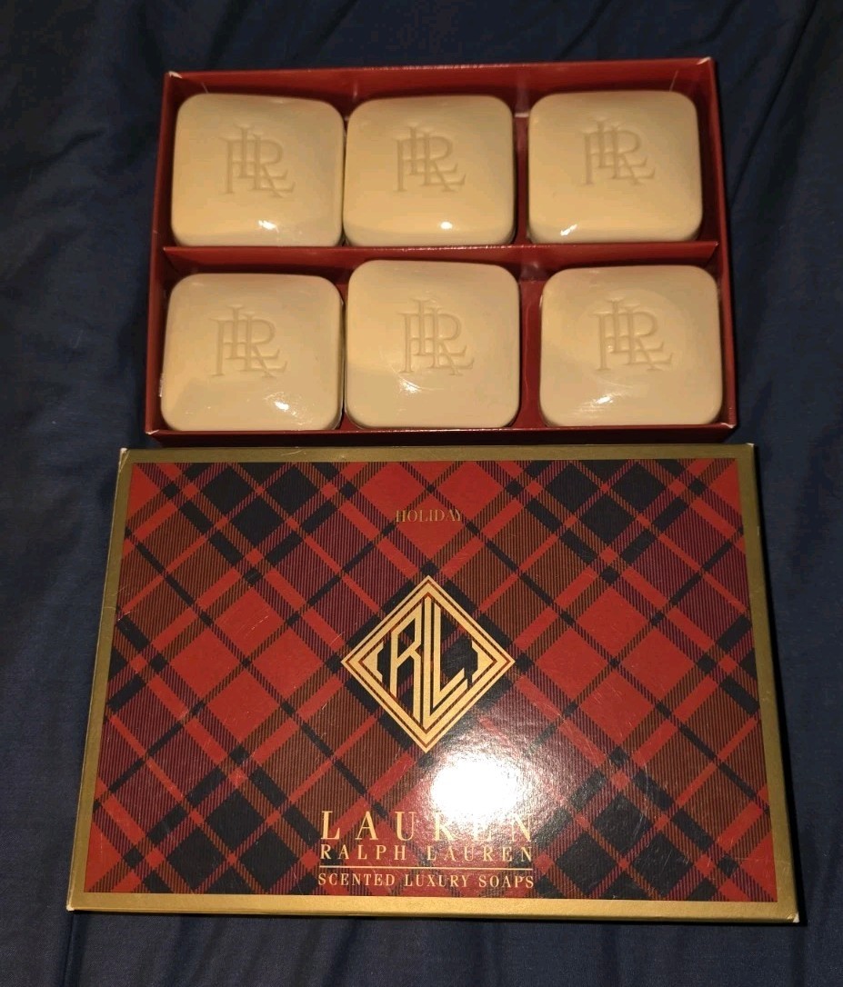 RALPH LAUREN SET OF 6 Holiday Scented Luxury Soaps USA New