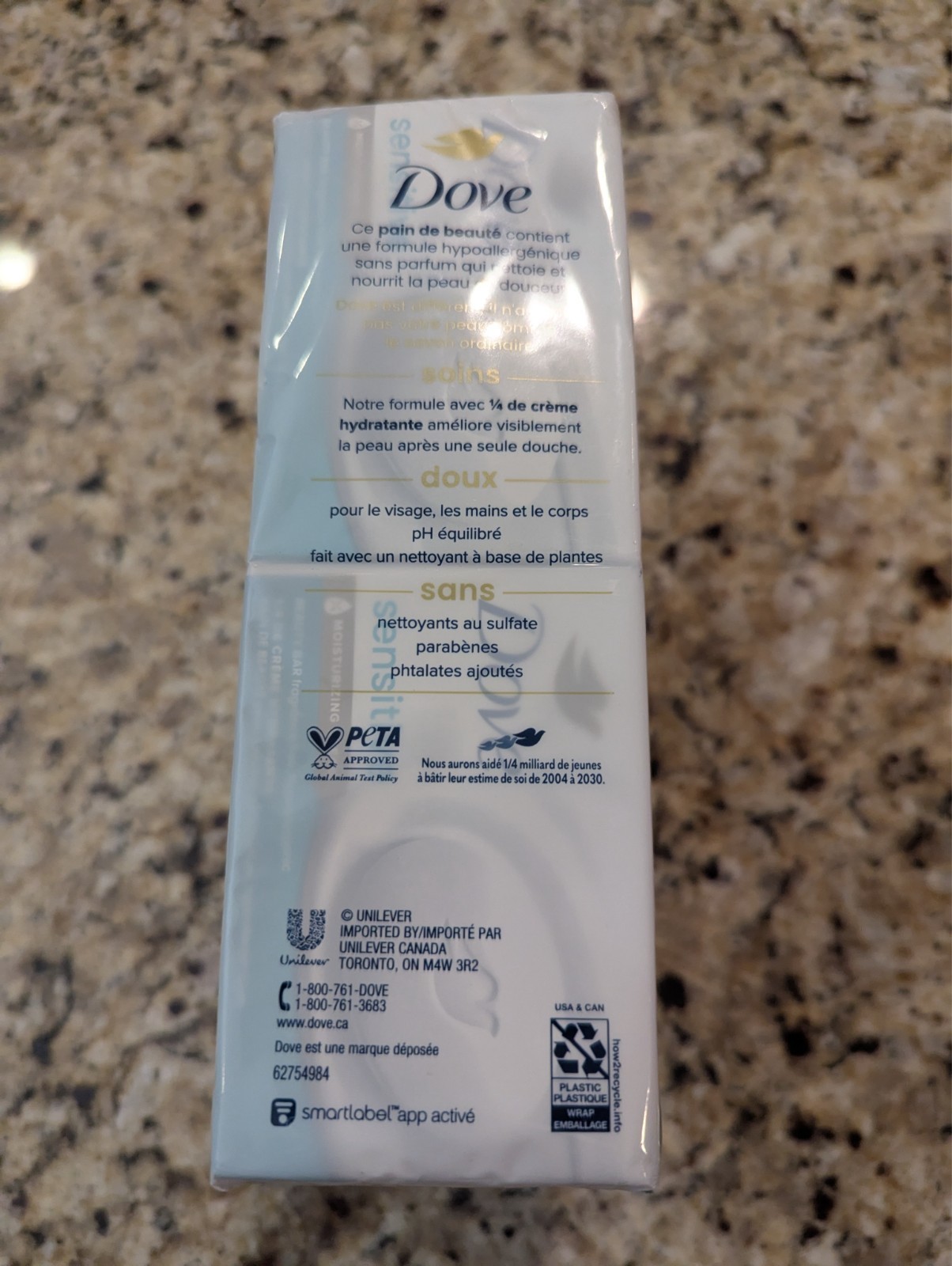 Dove 8 Pack Sensitive Skin Moisturizing Fragrance-Free Beauty Bar Soap 3.75oz ea