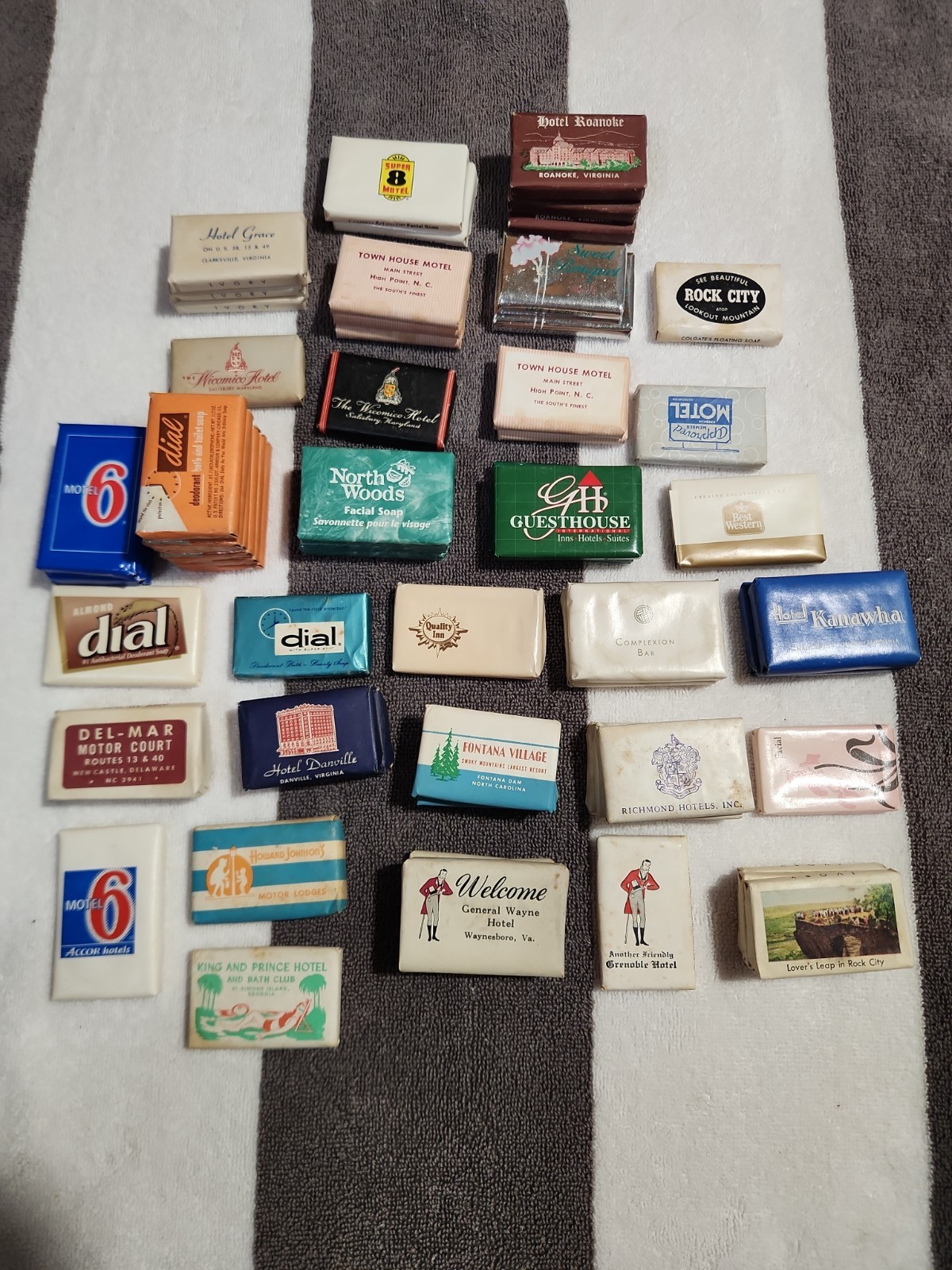 Lot of 62 Luxury Hotel Resort Travel Size Fine Mini Bar Soaps Sealed Vintage