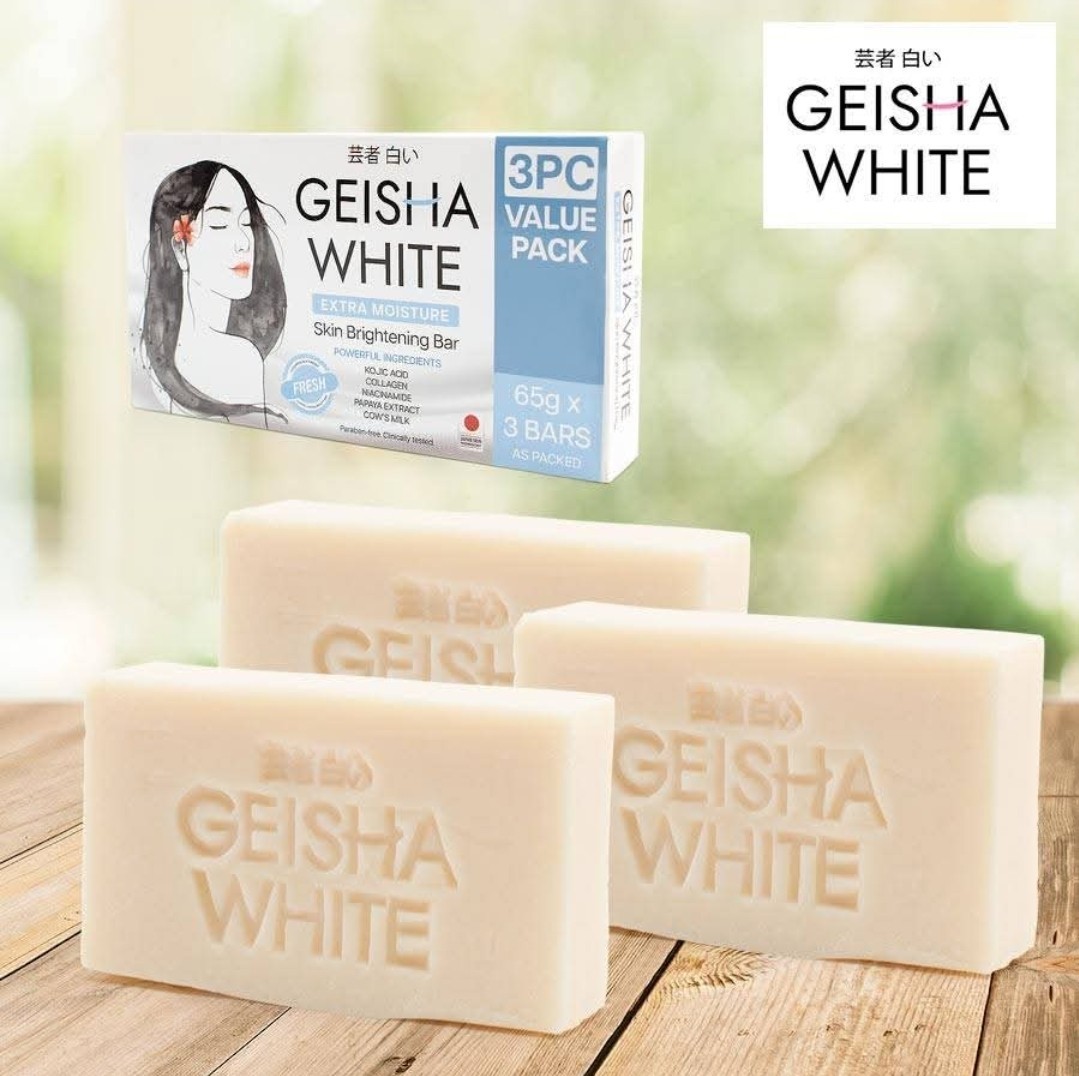 1× Geisha White Fresh Extra Moisture Skin Brightening Cleansing Soap 3PC ×65g ✨️