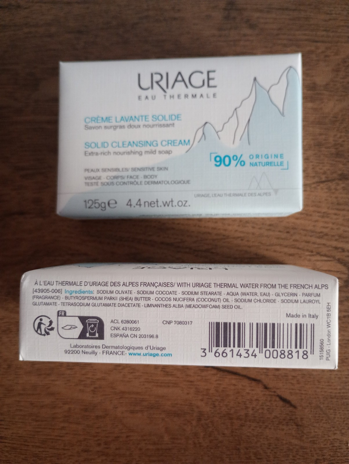 2 Pack Uriage Solid Cleansing Cream Extra-rich Nourishing Mild Soap 125g