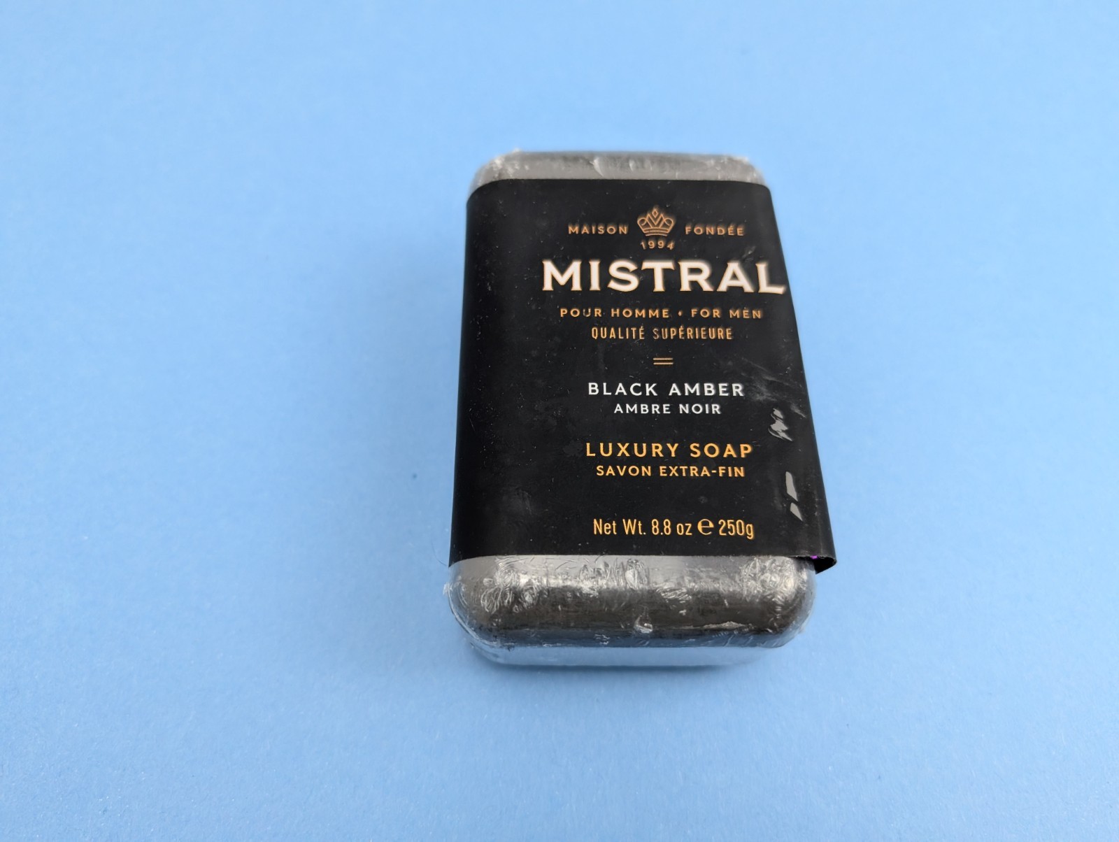 Mistral Bar Soap Organic Black Amber Large 8.8 Ounce Crafted Soaps Original