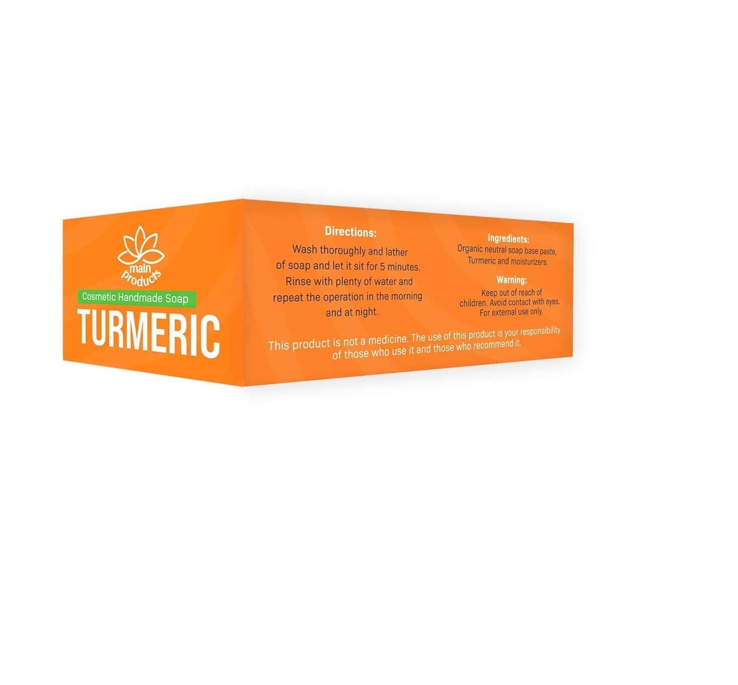 Turmeric Soap Bar for Face and Body 5.29oz, Handmade Cosmetic Soap Jabon Curcuma