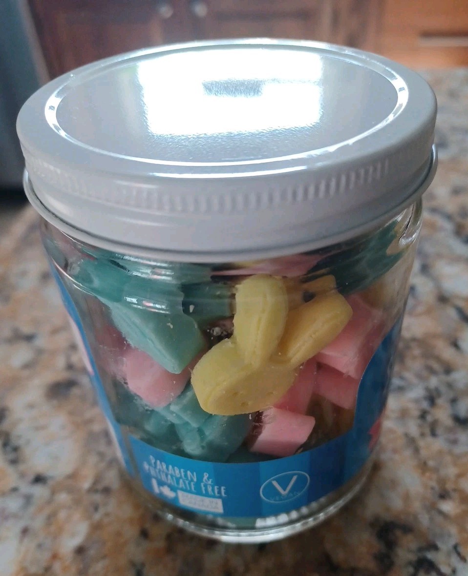 New Happy Hippo Pastel Soap Minis Bunny Buddies Glass Jar Mini Savon Scented