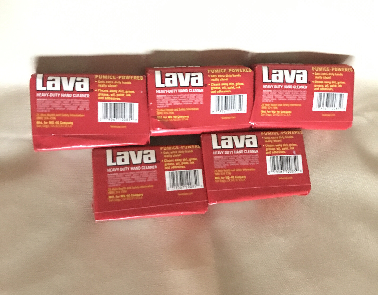 Lot of 5 Lava Soap Heavy-Duty Hand Cleaner pumice powered 5.75 oz NEW