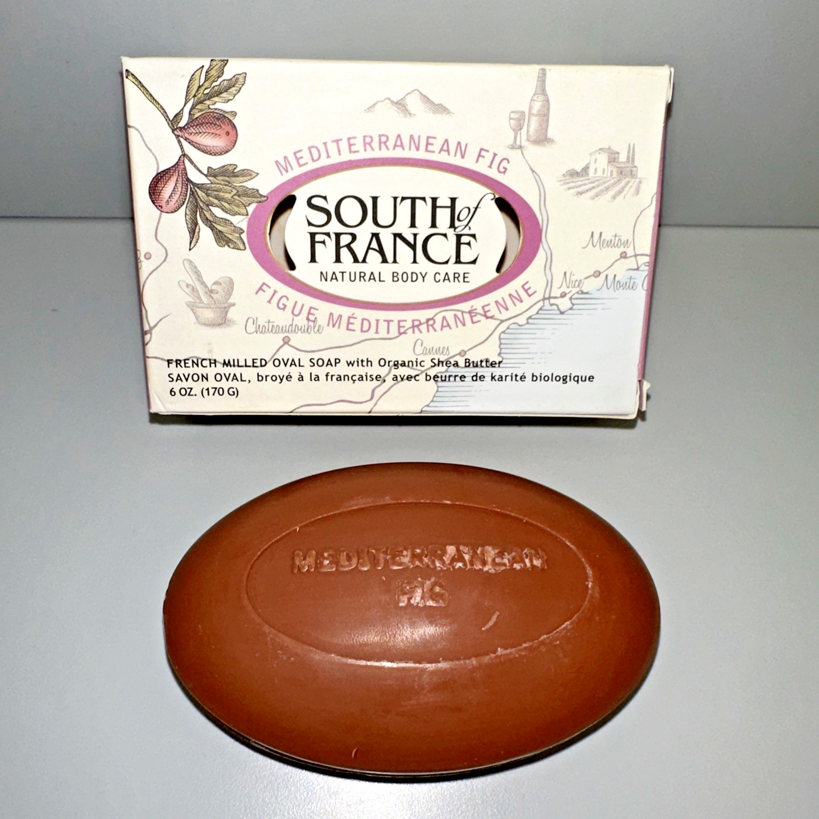 SOUTH OF FRANCE Mediterranean Fig French Milled Oval Bar Soap 6 oz